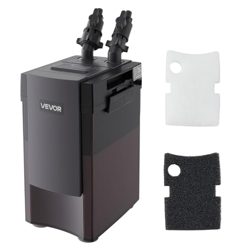VEVOR 264GPH Canister Filter, 2-Stage External Aquarium Filter with Powerful Pump, Quite Water Circulation Cleaning Machine with Media for Fish Tanks and Aquariums Up to 75 Gallons, for Freshwater - size: 264GPH