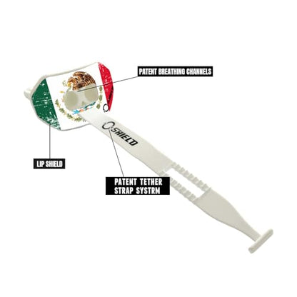 O Shield Vortex Graphic Football Mouth Guard, Mexican Flag - color: Mexican Flag