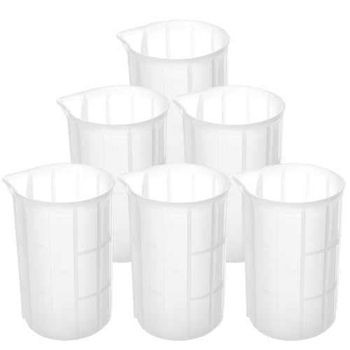 300ml Large Silicone Measuring Cups, 10OZ Reusable Squeeze and Pour Resin Cups for Epoxy, Casting Molds, Slime, Craft Art Projects, Cup Making, Waxing, 6 Packs - size: 300ml*6