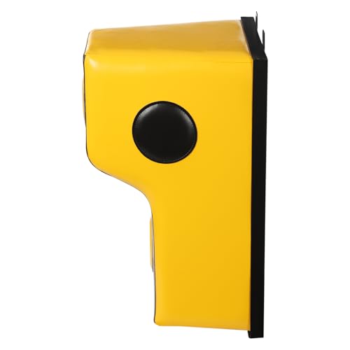 Taekwondo Kick Shield, Boxing Punching Pad Kickboxing, Leather and High Elastic Sponge Bag for TKD, Martial Arts, Karate Workout etc - color: Black & Yellow