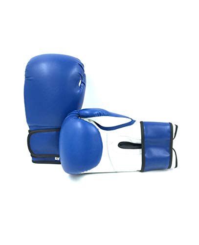 Boxing Gloves Blue Kickboxing, Grappling, Fighting, Muay Thai Training Boxing Bag Gloves, Punch Bags and Focus Pads Punching Plain-Blank Vinyl Gloves No Logo - size: 8oz