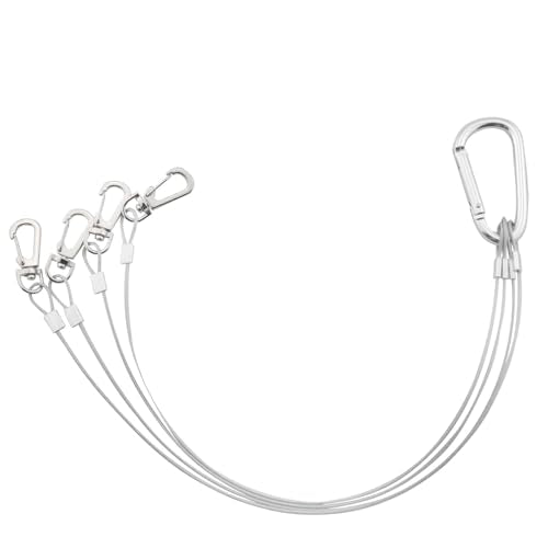 CHENJIN 2PCS Stainless Steel Plant Grow Light Hanging Rope Silver 1.5x350mm Wire Rope Hanger for Flower Pots Light Emitting Diode Grow Light Aquarium Light Hanging Rope Holder