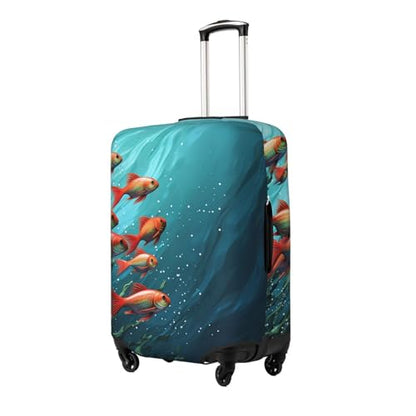 Travel Luggage Cover Elastic Anti-scratch Suitcase Protector Washable Luggage Sleeve Fish aquarium Suitcase Cover Protector Fit 18-32 Inch Suitcases Travel Accessories Large - size: Large