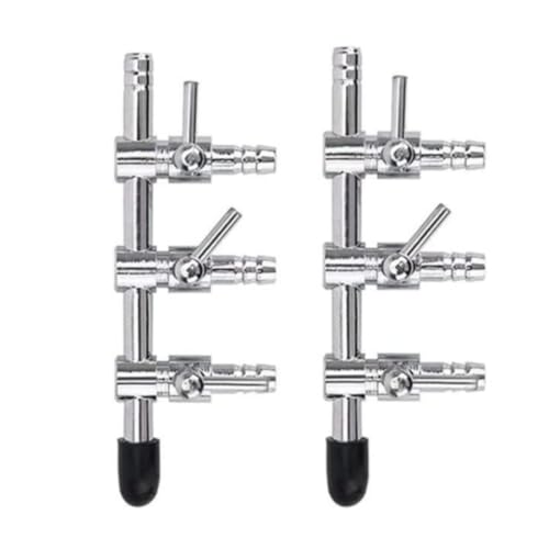 3-Way Aquarium Air Flow Control Lever Valve Distributor Splitter Pump Accessories 2Pcs