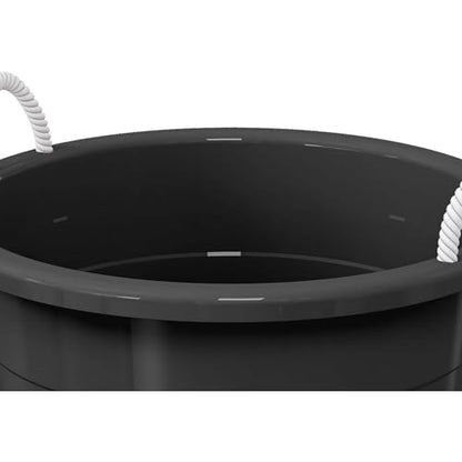 Flexible 17-Gallon Plastic Storage Tub with Rope Handles, Lightweight, Multi-Purpose, Black, 21.5x21.5x16.5 Inch, Indoor/Outdoor Use
