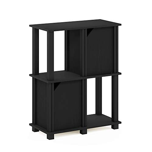 FURINNO Brahms Storage Shelf, 3-Tier, Black Oak/Black