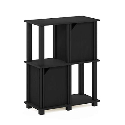 FURINNO Brahms Storage Shelf, 3-Tier, Black Oak/Black