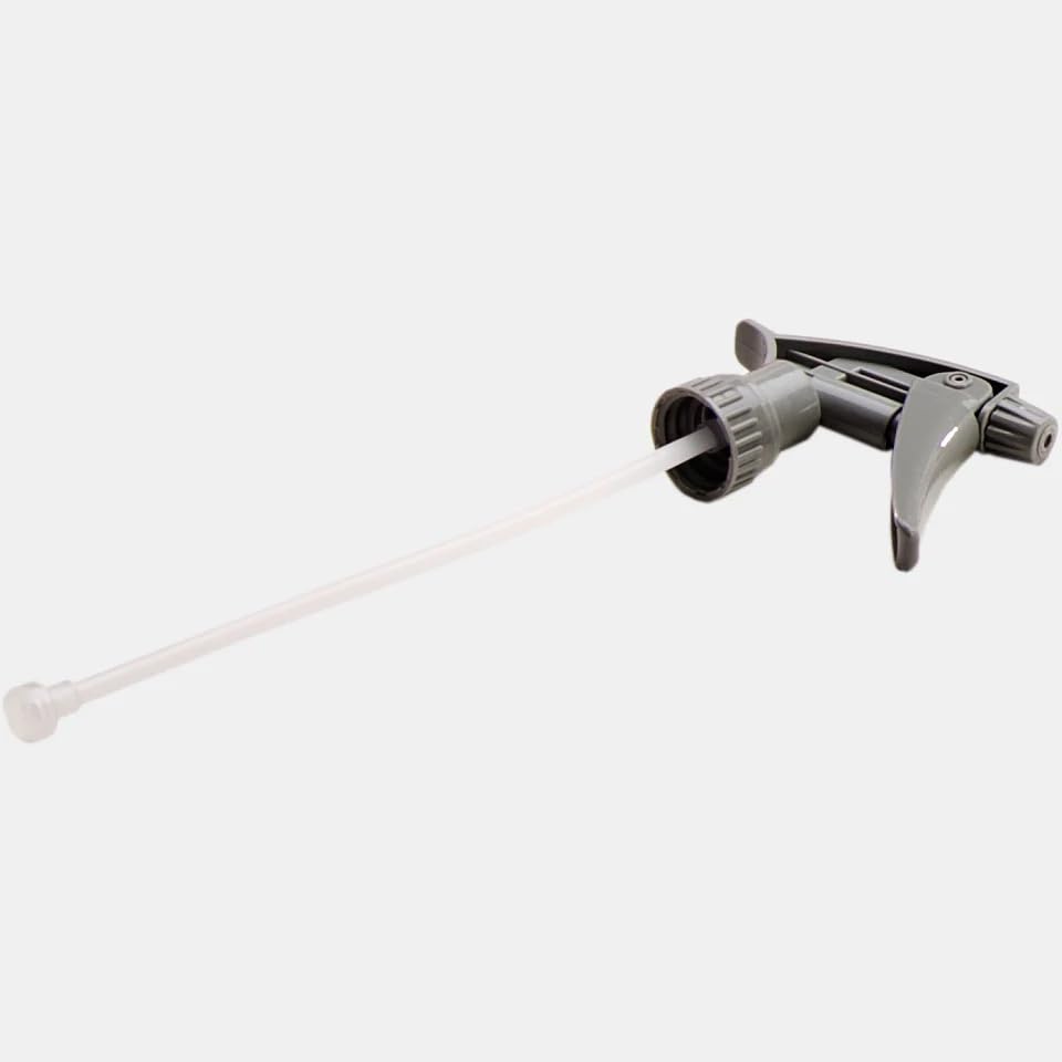 Replacement Trigger Sprayer Replacement for 32 oz Bottles – 28-400 Neck, 9.5" Dip Tube, High Output, Adjustable Nozzle – Gray Heavy-Duty (Pack of 10)