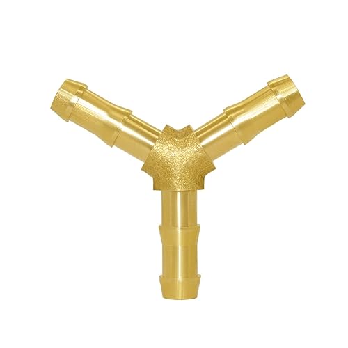 Hose Barb Fitting 5/16" Barbed Fitting 3 Way Y Shaped Union Brass Fitting - size: 5/16" (Double Barb)