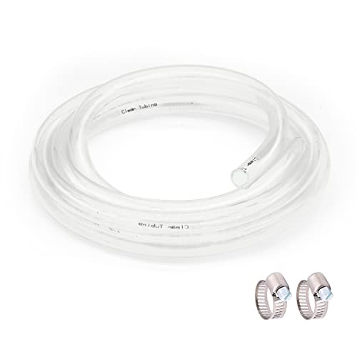 1’’ ID × 1-1/4’’ OD - 25 ft Clear Plastic Vinyl Tubing, Flexible PVC Hose Lightweight Non-Toxic vinyl Tube for Transfer Water Air Oil - size: 1'', style: 25 feet