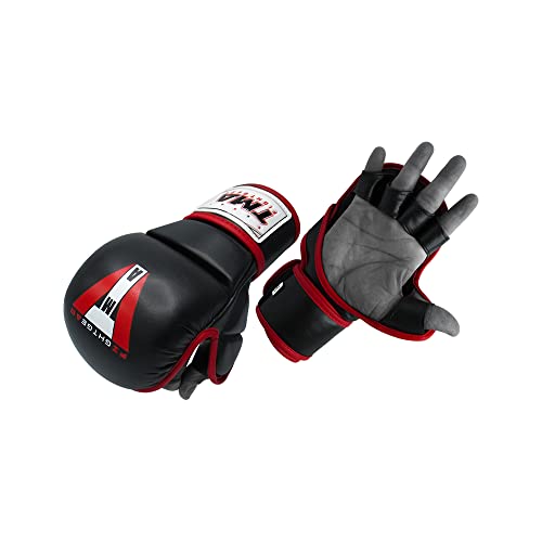 TMA MMA Gloves Sparring Grappling, Hybrid Martial Arts Mitts Men Women, Muay Thai, Punching Bag Kickboxing - size: Large-X-Large