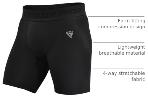 RDX Compression Shorts Men Ultra-Tight Stretchable Baselayer Athletic Sports, Spandex Activewear Underwear Workout Running - size: Medium