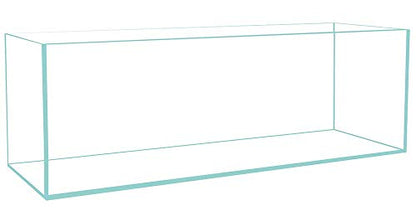 Low Iron Ultra Clear Crystal Bookshelf Aquarium with Foam Leveling Mat – Rimless Aquariums with 45-Degree Beveled Edge, Peninsula Style – for Fish and Corals – 11 Gallon Capacity