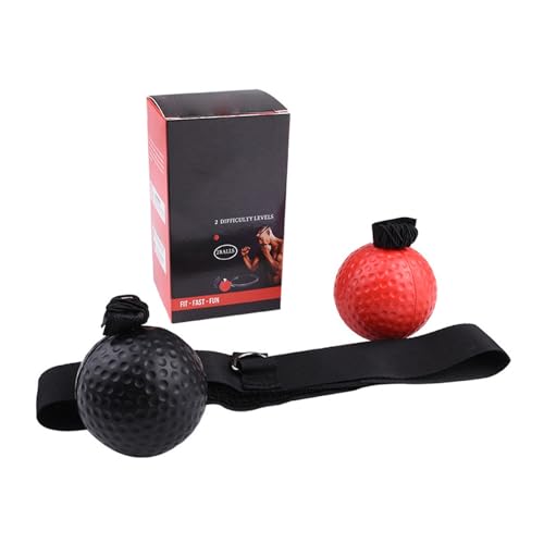 PU Boxing Reflex Ball Set, Portable Boxing Training Ball with Adjustable Headband for Home Workout Fitness Training Boxing Reflex Ball Headband Set for Adults Kids
