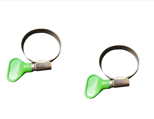 PondH2o Pond Hose Water Garden Stainless Steel Smooth Band Clamps 1 1/4 Inch (32mm) VALUE 4 Pack | EZ Tighten Turning Knob No Tools Required, Adjustable Clamp for Aquatic Tubing