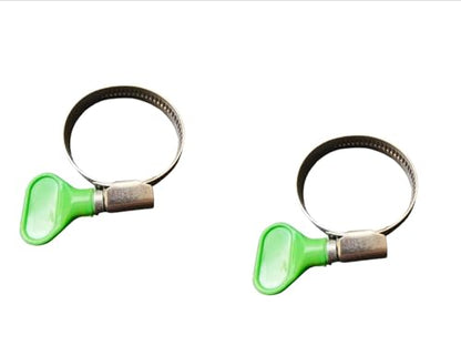 PondH2o Pond Hose Water Garden Stainless Steel Smooth Band Clamps 1 1/4 Inch (32mm) VALUE 4 Pack | EZ Tighten Turning Knob No Tools Required, Adjustable Clamp for Aquatic Tubing
