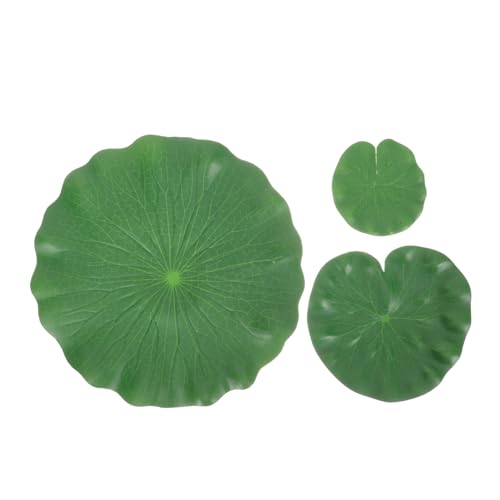 Holibanna 9pcs Floating Lotus Leaves Aquarium Decor Realistic Fake Plant Ornaments for Fish Tank Garden Material for Aquatic Displays