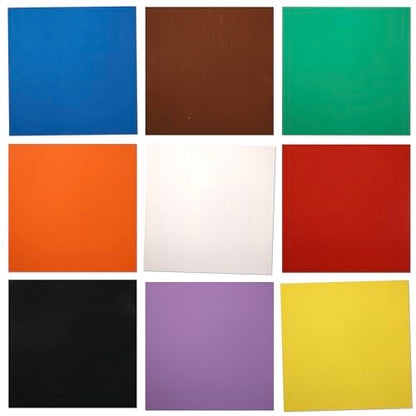 Maker Boards Colors Line of Double Sided Painted 1/16" Basswood Plywood Sheets, 12x12 inches, 1/16th and 1/8th Thickness, 17 Colors Available, Laser Safe, Diode Laser Compatible.