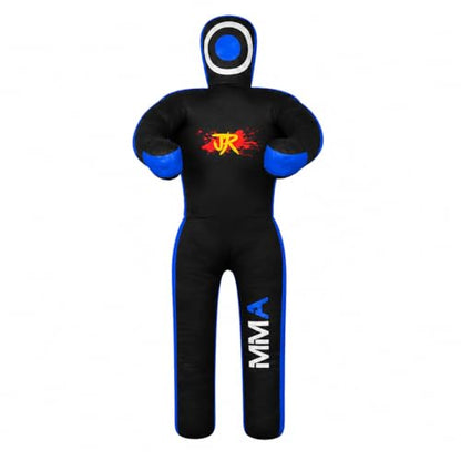 MMA Practice Dummy (Standing Position) for Boxing, Fighting, Throwing, Grappling, Karate, jiu-Jitsu, Wrestling Training - UNFILLED - color: Black/Blue Canvas, size: 70" (inches)