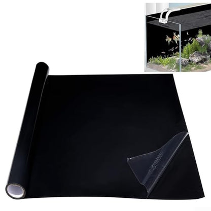 Aquarium Background Cling Black Fish Tank Backdrop PVC Wallpaper with Static Cling Application and Removal, Enhances Aquatic Aesthetics and Highlights Plants and Fish,(30 * 200cm)