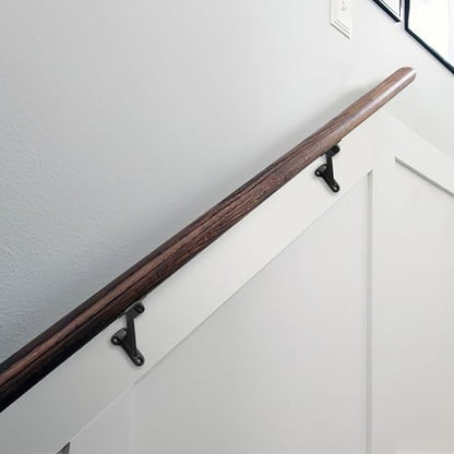 6 Pack 3 Inch Matte Black Hand Rail Bracket Heavy Duty Hardware for Stairways, Home or Office Stair Support Handrail Brackets - style: Matte Black