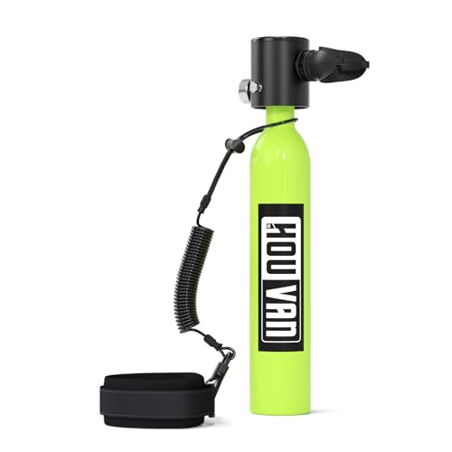 Mini Scuba Tank 0.5L Diving Tank with DOT Certification Reusable Lung Air Tank Backup Air Source Pony Bottle for Underwater Shooting and Emergency Rescue Operations - style: A-green(no Inflation Equipment)