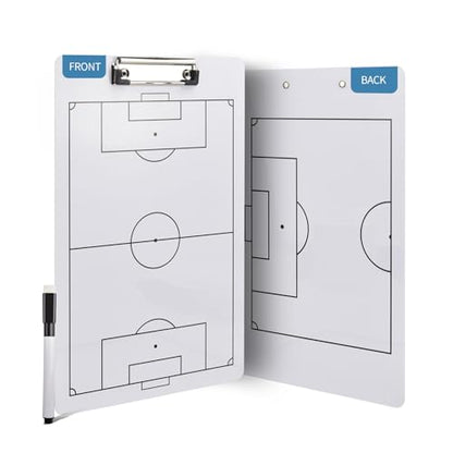 Eco Friendly PVC Multi Sport Coaching Clipboard Reusable Tactical Board for Basketball,Soccer,Volleyball,Handball and Futsal Portable Training Essential for Coaches - style: Soccerl Board
