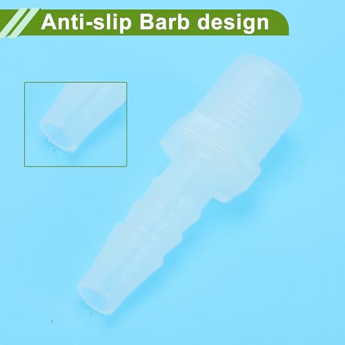 Plastic Hose Barb Fitting 1/4" Hose ID G1/4 Male Barb Hose Connector PP 5 Pcs