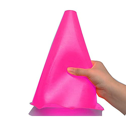 Alyoen 9 inch Traffic Cones, Plastic Sport Cones, Pink Soccer Training Cones for Outdoor Activity & Festive Events (Sets of 10/15/ 20) - color: 10 Pack-Pink