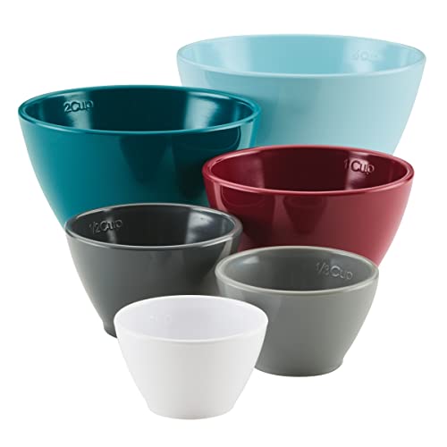 Rachael Ray Tools and Gadgets Nesting/Stackable Measuring Cups Set, 6 Piece - Assorted Colors - color: Brights, size: 6-Piece
