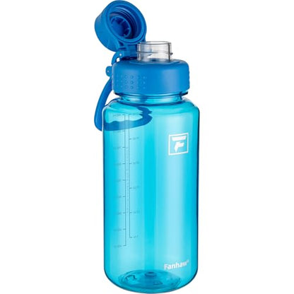 Fanhaw 32 oz Clear BPA-Free Tritan Water Bottle with Fast-Flow Spout Lid, BPA-Free & Leak-Proof Wide-Mouth Reusable Bottle for Gym, School & Office, Back to School Essentials (Classic Blue) - color: Classic Blue, style: 1 Pack