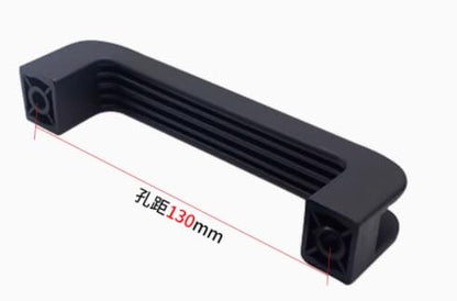 2Pcs Plastic Arched Pull Handle 5.12" Hole Centers 130mm Square Pulls 148mm Length for Luggage Mechanical Equipment Cabinet Cupboard Handle Black