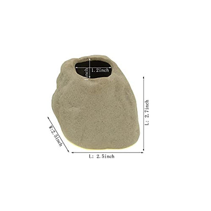 Aquatic Plant Pot,Ceramic Aquatic Decor Plant Cup Holder for Fish Tank Aquarium Aquascape Decoration (M 2pcs)