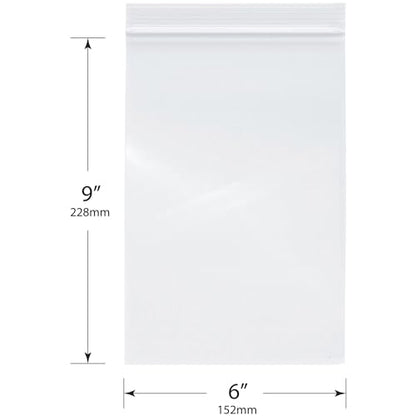 Plymor 6" x 9" (Pack of 100), 6 Mil Industrial Duty Zipper Reclosable Plastic Bags