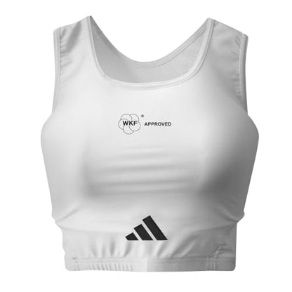 adidas Women Lady Female Karate Chest Guard, Body Protector - WKF Approved - White - size: X-Large