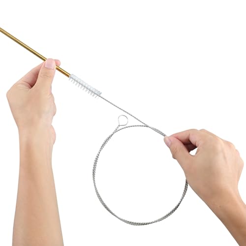 30 Inches Flexible Tube Brush, Extra Long Straw Brush, Pipe Cleaner Brush for Cleaning Straw, Feeding Tube, Siphon Hose, Drain Clog, 4PCS (White)