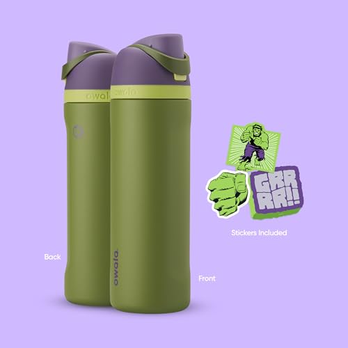 Owala Marvel FreeSip Stainless Steel Water Bottle 24 oz Hulk - color: Hulk, size: 24 Ounces