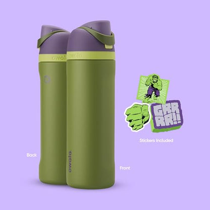 Owala Marvel FreeSip Stainless Steel Water Bottle 24 oz Hulk - color: Hulk, size: 24 Ounces