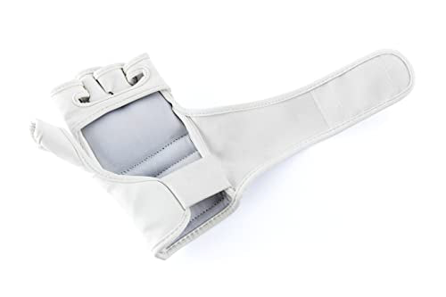 UFC Tonal MMA Gloves Grappling Fighting Fingerless Training Gloves - color: White, size: Medium