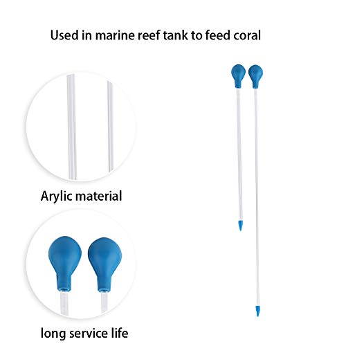 Ejoyous Futter Pipette Aquarium 60cm 40cm, 2 Stck Futterrohr Aquarium Acryl Wasserwechsler Pipette Feeder Wiederverwendbar Ftterungsrhrchen, fr Fischen Riffanemonen Brine Shrimp