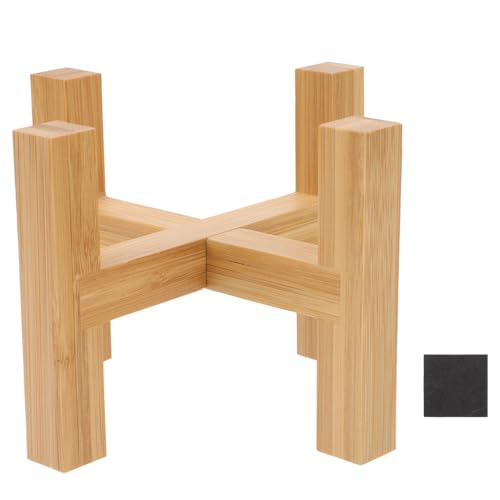 Wooden Flowerpot Stand with Non-slip Pads Four-legged Potted Plant Display Rack for Indoor Outdoor Decor Craft Adornment Base Holder for Flowerpots Fish Tanks