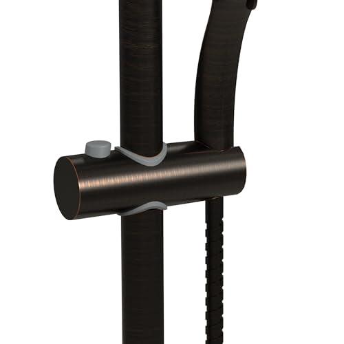 PULSE ShowerSpas Kauai III Oil-Rubbed Bronze Rain Shower Head with Handheld Spray - 2.5 GPM, 8" Showerhead, 5-Function HandShower, Adjustable Slide Bar - Shower Heads with Handheld Spray Combo - size: 2.5 Gallon Per Minute, style: Oil-Rubbed Bronze