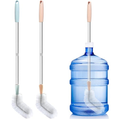 Water Bottle Cleaning Brush, 2 Pack 28inch Bendable Water Bottle Brush Long Nylon Bristles with Stainless Steel Handle for 3 Gallon and 5 Gallon Water Bucket