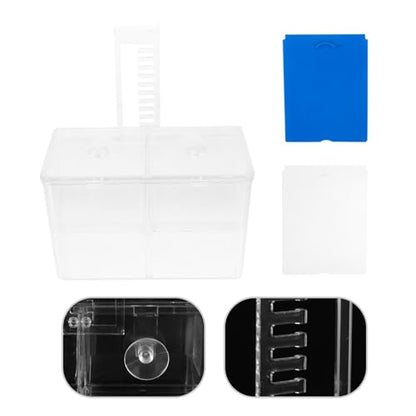 BESPORTBLE Fish Breeding Hatchery Box with Hooks, Aquarium Isolation Nursery Tank, Dual-Chamber Incubator for Tropical Fish Fry and Guppy Breeding in Home Aquariums