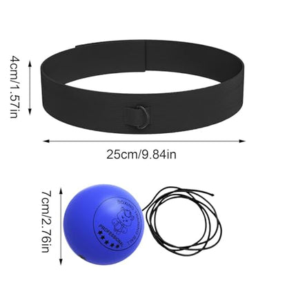 Punching Ball with Headband Adjustable Breathable Soft - color: Blue