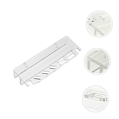 Happyyami Acrylic Aquarium Tool Organizer Rack for Fish Tank Maintenance Lightweight Storage Holder with Slots for Scissors Tweezers Tongs Scrapers Compact and Safe Design for Easy