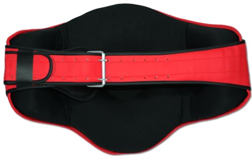 MMA Muay Thai Belly Pad - style: Buckle (Black/Red)