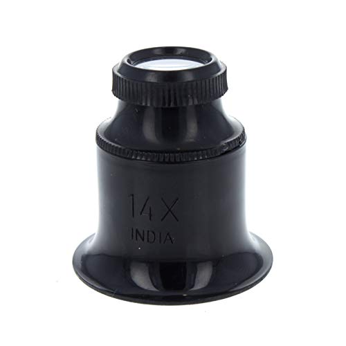 Universal Tool Plastic Jewelers Loupe 25mm Diameter Glass Lens Magnifier (14X) - size: 14X