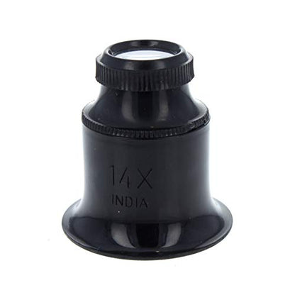 Universal Tool Plastic Jewelers Loupe 25mm Diameter Glass Lens Magnifier (14X) - size: 14X