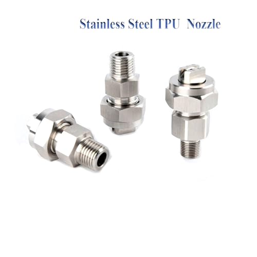 TPU Flat Fan Spray Nozzle,High Pressure Cleaning Industrial, 1/4'' Stainless Steel Jet(1l4-4002)